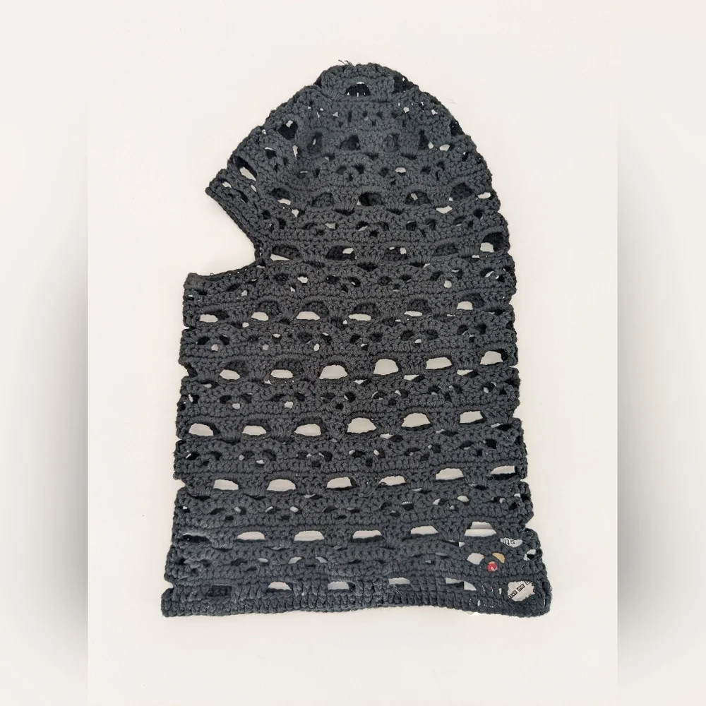 Stingwater Black Crochet Balaclava Unisex One Size Streetwear Knit Ski Mask OS